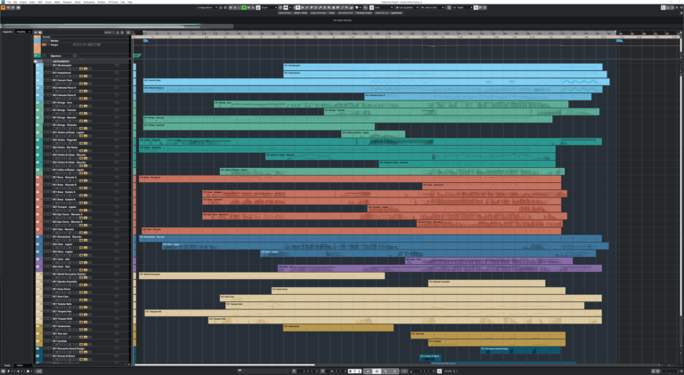 Cubase main project window with track list